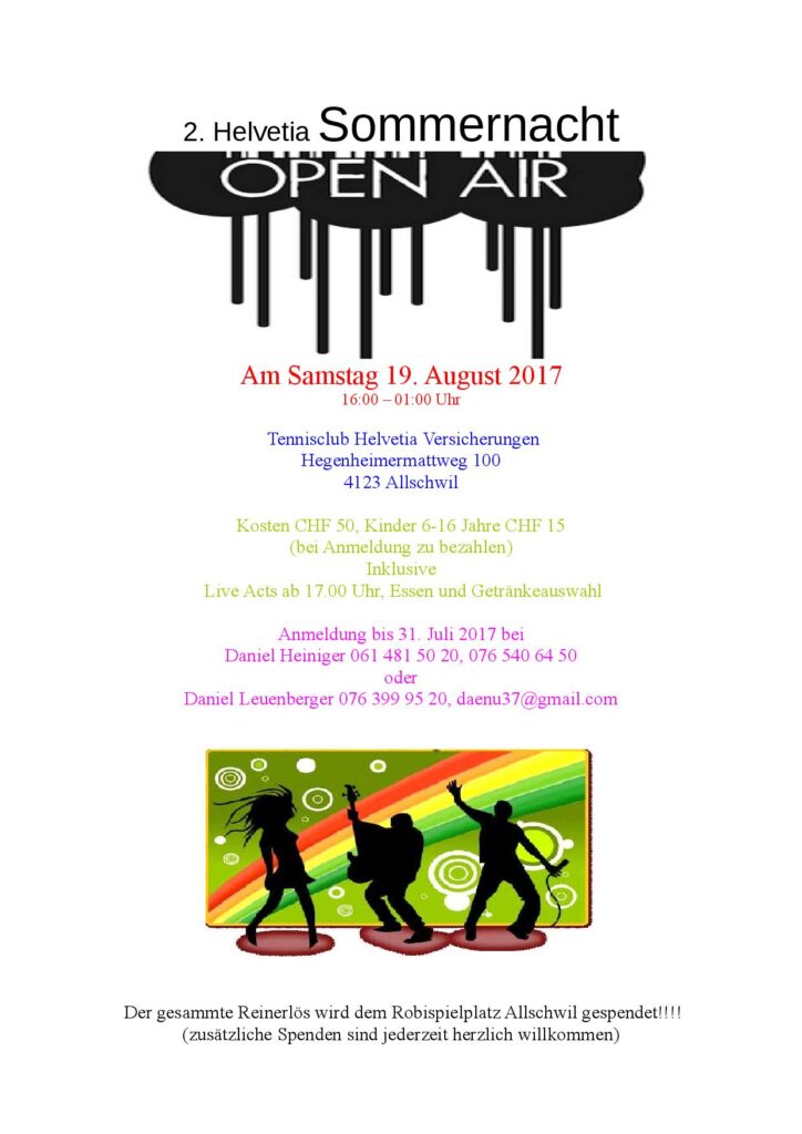 Flyer 20 Helvetia Sommernacht Open Air
